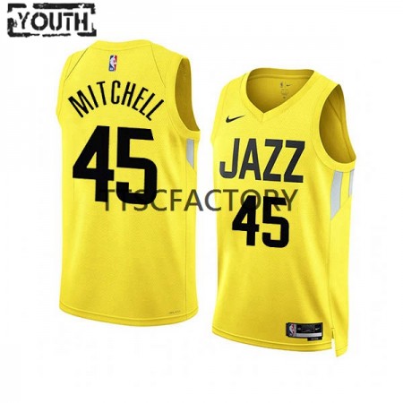 Kinder NBA Utah Jazz Trikot Donovan Mitchell 45 Nike 2022-23 Icon Edition Gelb Swingman
